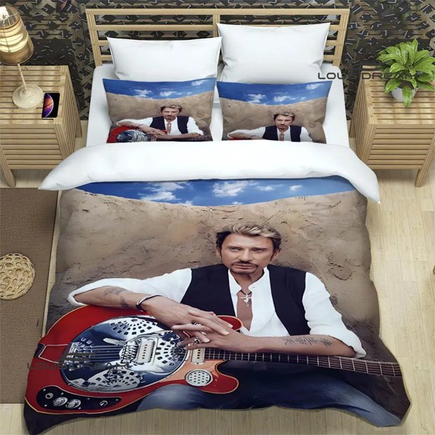 rock star Johnny Hallyday Bedding Sets exquisite bed supplies set duvet cover bed comforter set bedding set luxury birthday gift Bed Sheets