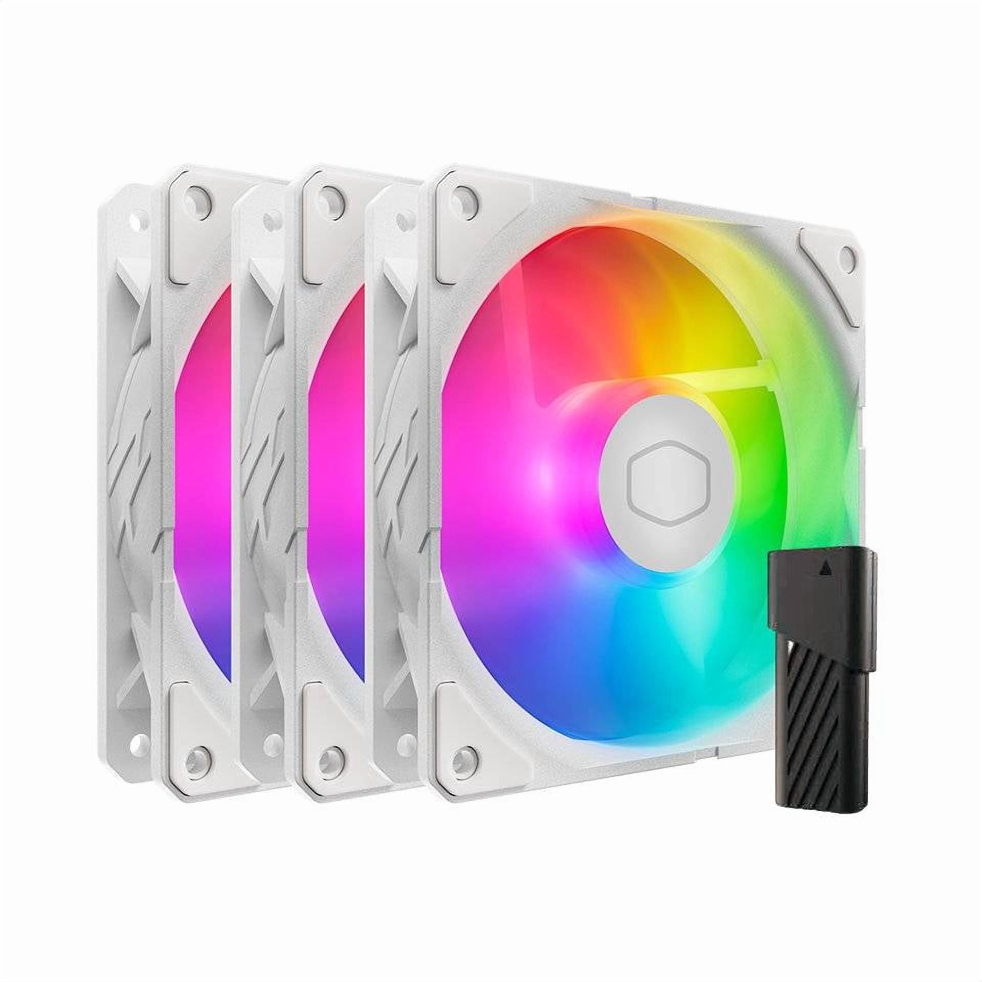 Kit De 3 Ventiladores Cooler Master Sickleflow Edge 120 Argb White Edition, 120mm, Blanco