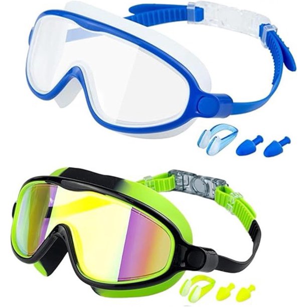 Gafas natación niños nuevas visión amplia antivaho anti-UV piscina 3-14 años