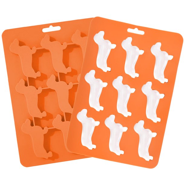 Bandeja para cubitos de hielo MEKBOK Dachshund de silicona con forma de perro, sin BPA