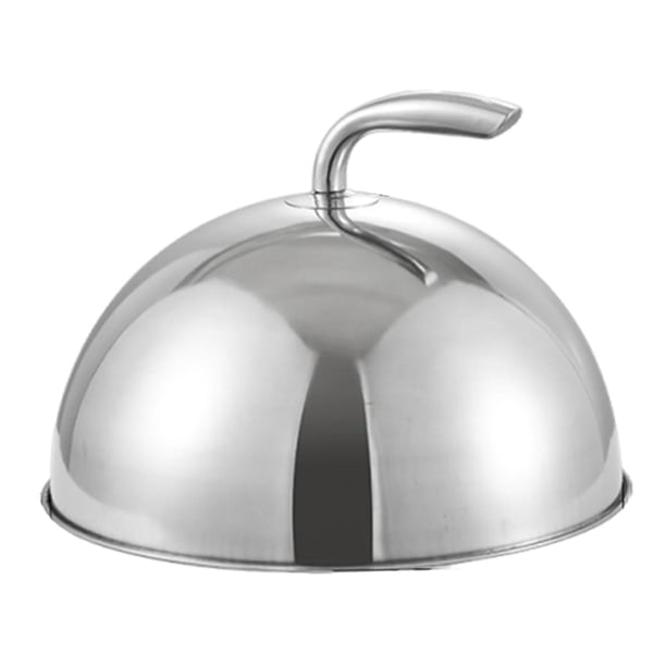 Cubierta de acero inoxidable para alimentos, cubierta para rociar, accesorio de exhibición, protección portátil, plato para servir, cúpula para bodas Diámetro interior de plata: 25 cm