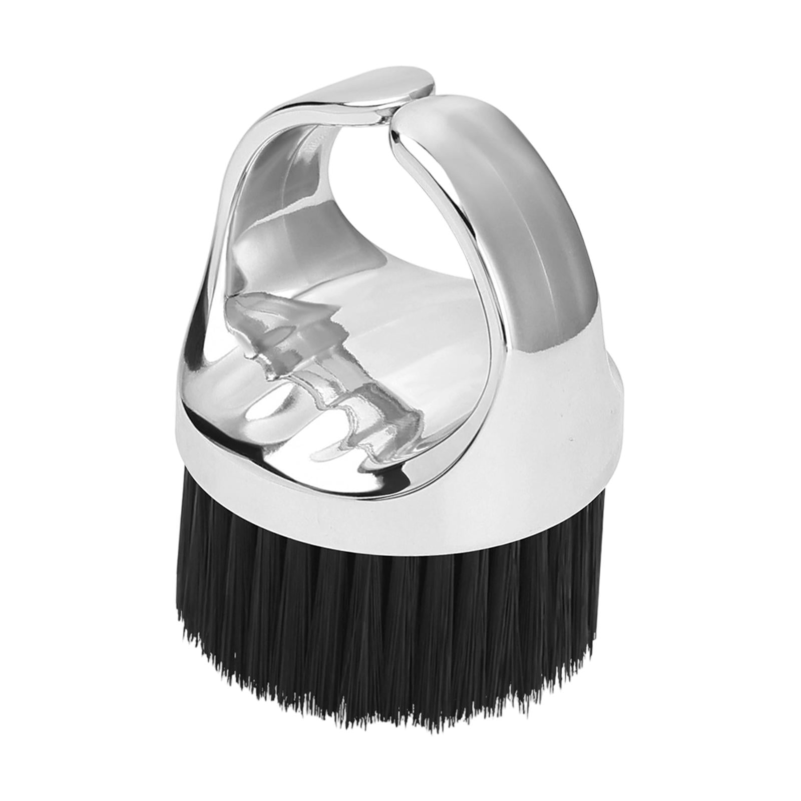 Magideal - Brocha De Afeitado Para Barba Cepillo De Limpieza Facial Cepillo De Cuello Para Barberos Cerdas Nylon Asa Cómoda Adecuada Para Salón De Peluquería Cui Argén