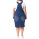 thumbnail image 3 of Agnes Orinda Vestido de Mezclilla para Mujer Talla Grande Escuela Colegio Vintage con Tirantes Ajustables Pinafore Abertura Trasera Casual Midi Bib Jean con Bolsillos 2X Azul Oscuro, 3 of 6