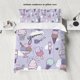 thumbnail image 1 of 3 pieces of down set with purple ice cream pattern (1 down duvet cover+2 pillowcases, no core) Children's bedroom room bedding, 1 of 4
