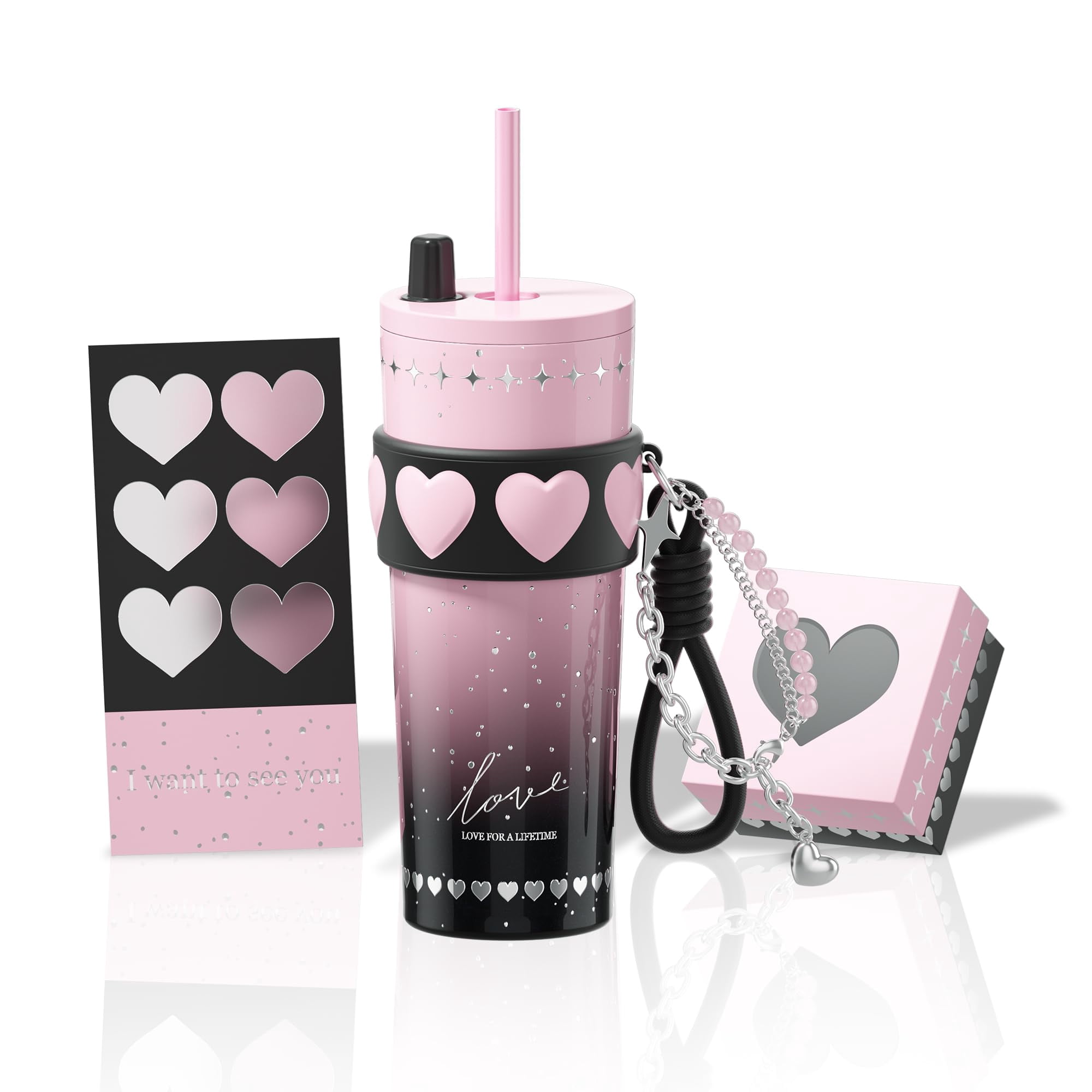 Vaso Sidagar De Acero Inoxidable 710 Ml Con Tapa Y Color Rosa Pajizo