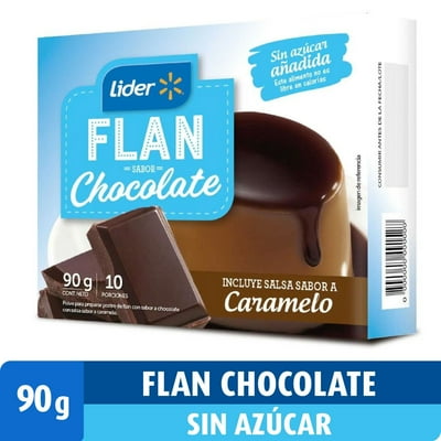 Flan Sabor Chocolate Sin Azúcar Añadida 90 G Lider