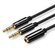 thumbnail image 1 of Cable De Audio Splitter H/2m Estereo Jack 3.5mm/2jack 3.5mm 20cm Negro Trenzado Ugreen Av140, 1 of 2