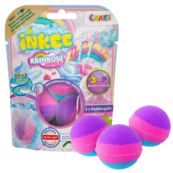 Craze Inkee Bombas para Baño y/o Piscina 3ú. Rainbow World Vegan