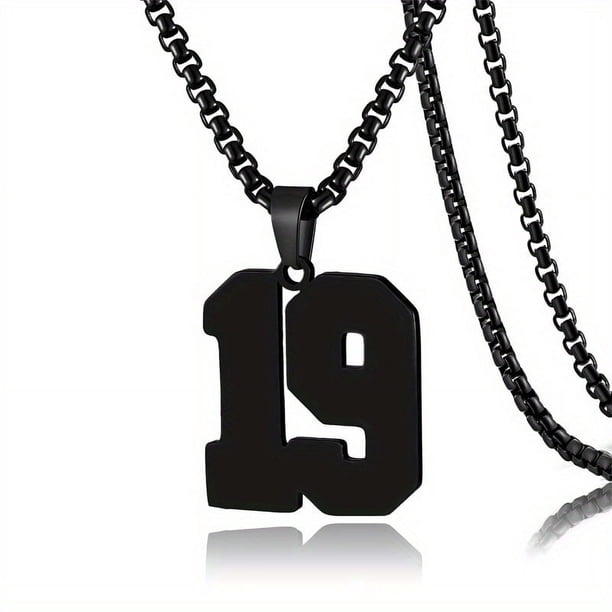 1pc Stylish Stainless Steel Men's Athletes Number Pendant Necklace - Perfect for Baseball, Basketball, and Football Teams - Long Chain Necklace with Sports Number - Ideal Gift for Boys