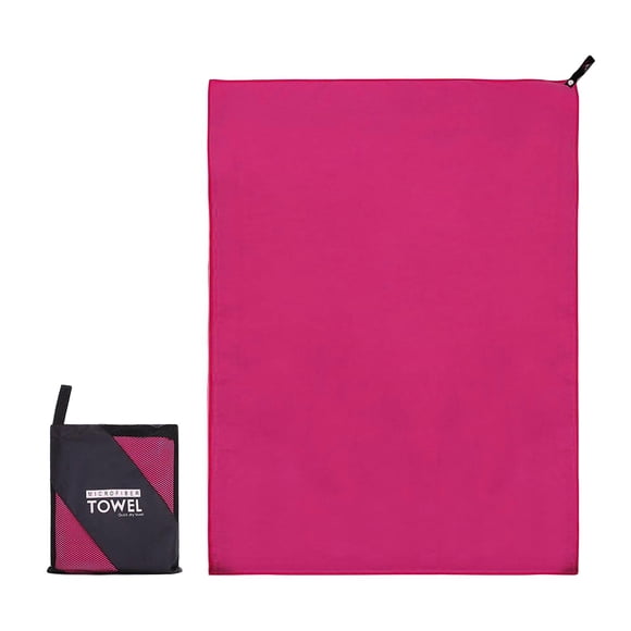 Toalla De Microfibra Compacta Plegable 3 Tama?os Para Senderismo Al Aire Libre Rosa 76x152cm