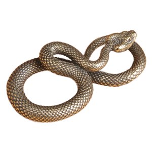Magideal - Llavero De Pitón, Estatua De Serpiente De Latón, Artesanía, Decoración Para Habitación Y Oficina, Adorno De Serpiente, Mini Estatuilla De Serpiente