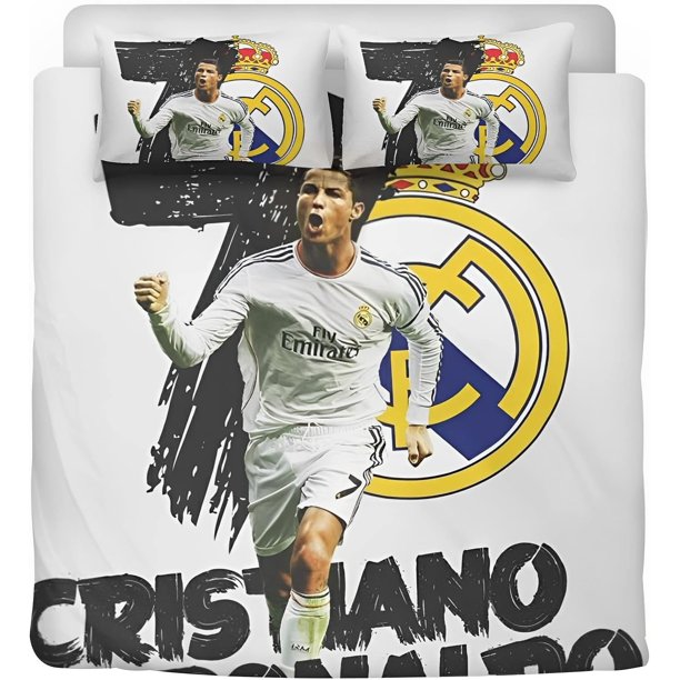 Soccer CR7 Duvet Cover Ronaldo Microfiber Bedding Set 3PC Kids Comforter Cover Set