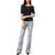 thumbnail image 2 of Tops de Cuello Cuadrado para Mujeres Manga Corta Ajustado Elegante Casual Blusa de Verano XL Negro, 2 of 6
