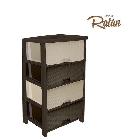 Cajonera ratan glamour clip b/c 4 niveles extra resistentes