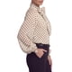 thumbnail image 3 of INSPIRE CHIC Blusa de Lunares para Mujer con Lazo en el Cuello, Mangas Largas Abullonadas, Ligera, Oversize, de Chifón, Estilo Vintage, Talla Mediana, Blanca, 3 of 6