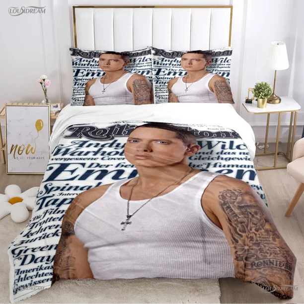 Eminem hip-hop singer All Season Duvet Cover Comforter Bedding sets Soft Quilt Cover and Pillowcases Single/Double/Queen/ Bed Sheets