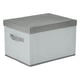 thumbnail image 1 of Cubo de Almacenamiento, Contenedor de Tela con Asas y Tapa para Estantes de Armario, Cesta de Almacenamiento Plegable para Organizar Ropa Gris 15.7*11.8*9.8in, 1 of 6