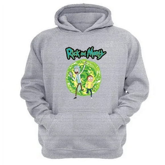 Polerón Canguro Rick And Morty Gris Claro Talla S Unisex