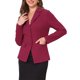 thumbnail image 4 of INSPIRE CHIC Blazers para Mujeres Casual de Negocios Manga Larga Bolsillos Cuello con Solapa Chaquetas de Traje Oficina Trabajo Blazer M Vino Rojo, 4 of 6