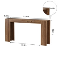 M&Ms - 62.99-Inch Extra-Long Entryway Table, Farmhouse Sofa Table Behind The Sofa, Decorative Table For Narrow Entrances In The Living Room, Hallway, Entrance, Or Foyer, Walnut-Colored Console Table