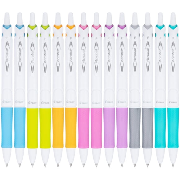 Bolígrafo PILOT Acroball PureWhite Advanced Ink Black, paquete de 14