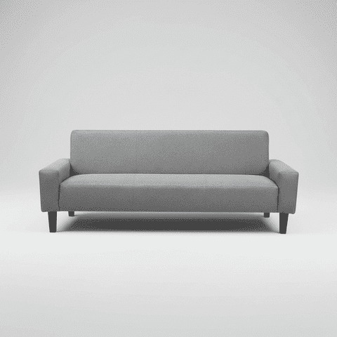 Bloccare - Futón Sofá Cama 3 Cuerpos Tapiz Genova - Con Reposabrazos (Grafito)