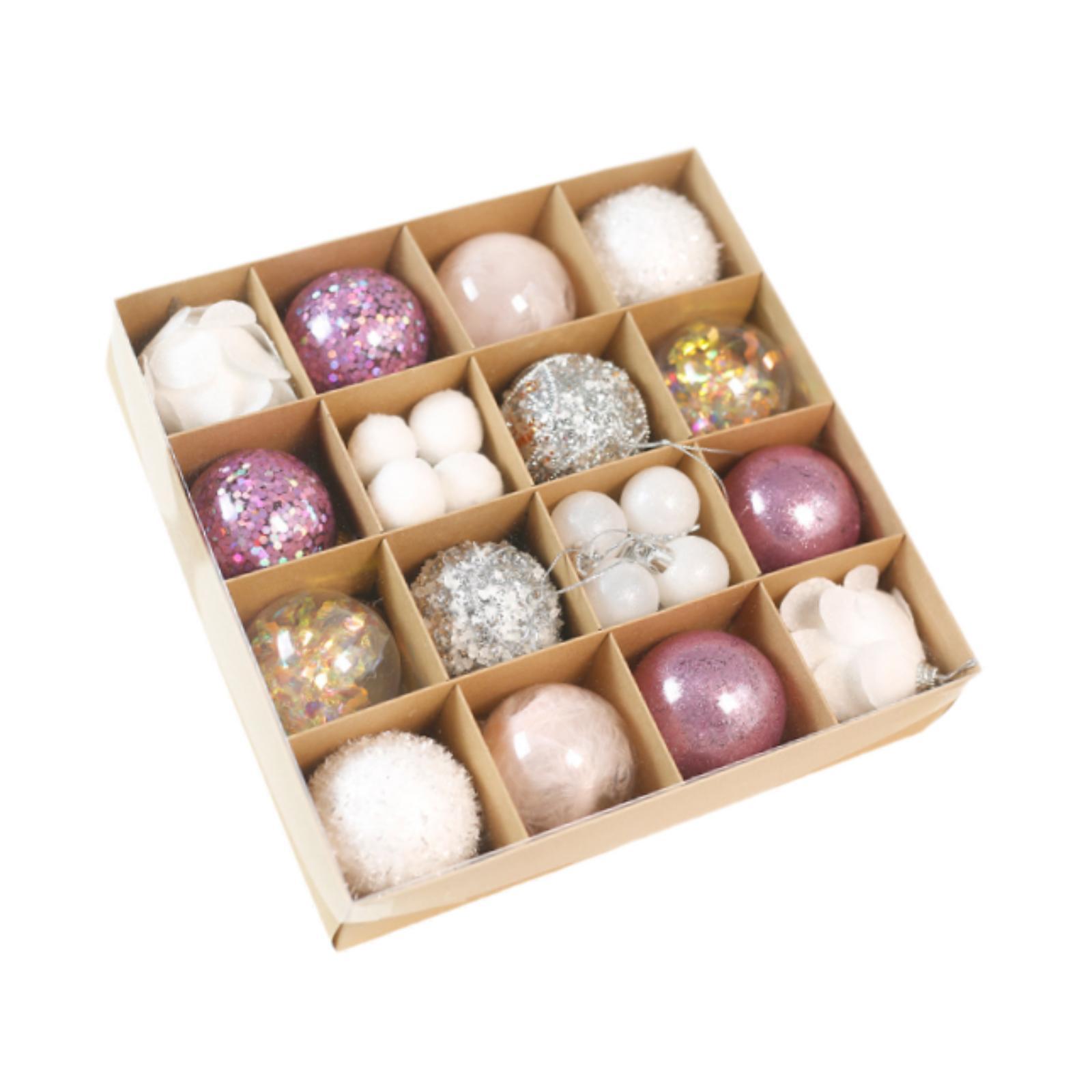 Magideal - 30 Uds. 2024 Decoraciones Colgantes Para Árbol De Navidad, Decoración De Árbol De Navidad, Colgantes De Regalo, Bolas Colgantes Decorativas Para Año N Rosa