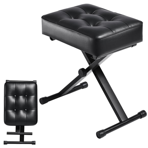 Banco de piano Takira ajustable negro plegable