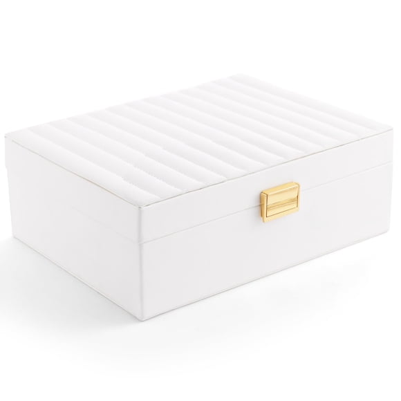 Caja de joyería Gifturbo 25 cm blanca organizadora de viaje