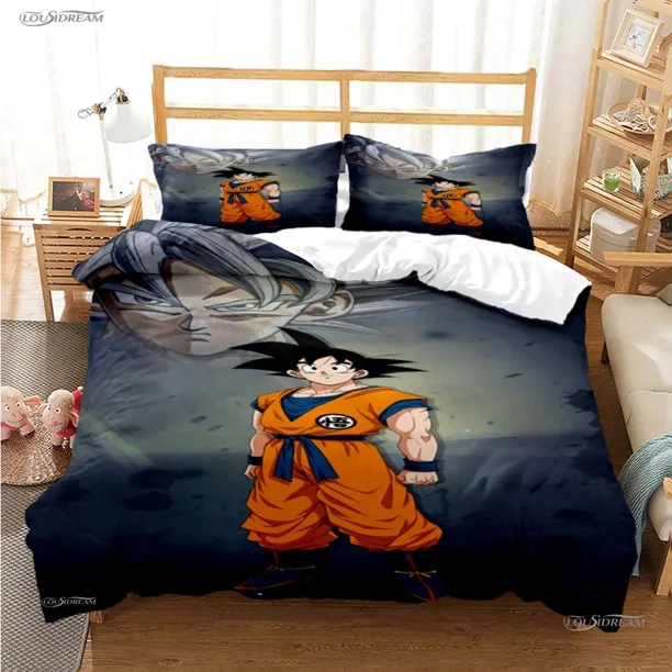 Dragon Ball Anime GoKu All Season Duvet Cover Comforter Bedding Sets Soft Quilt Cover and Pillowcases Single/Double/Queen/ Bed Sheets