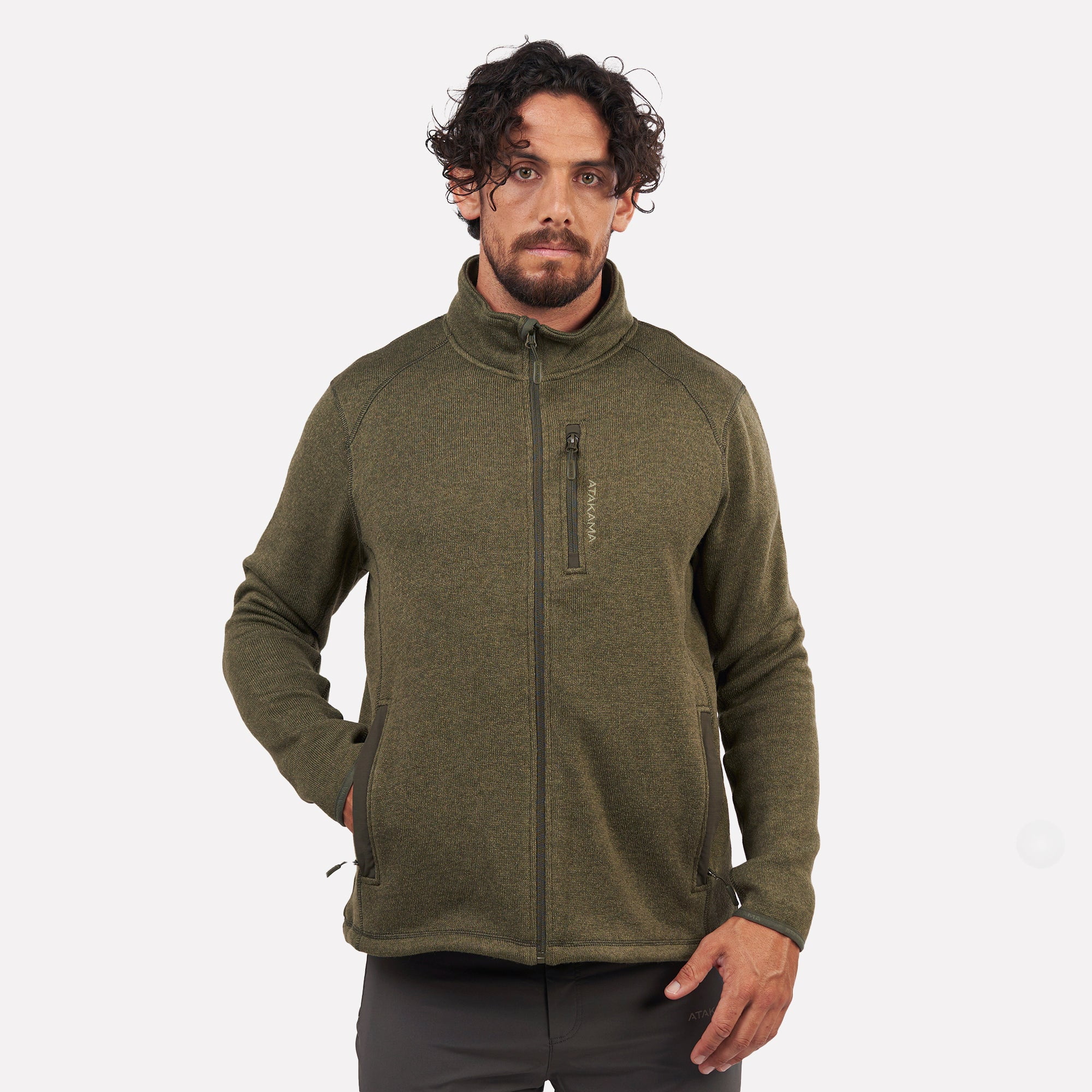 Polar Tejido Hombre Full-zip Jaspeado Tundra Verde Atakama Outdoor