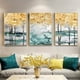 thumbnail image 1 of 3pcs, Frameless Abstract Golden Tree Poster, Canvas Painting, Wall Art Print Modern Minimalist Home Corridor Art Decoration Mural, Home Decor, No Frame, 1 of 5