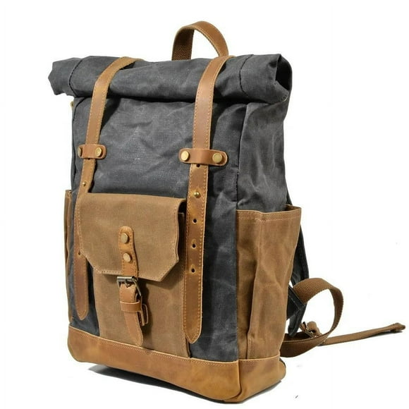 Mochila Vintage Yute + Cuero