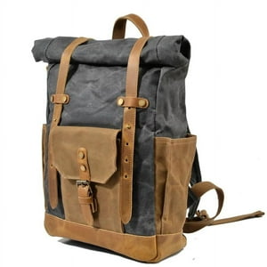 Santini - Mochila Vintage Yute + Cuero