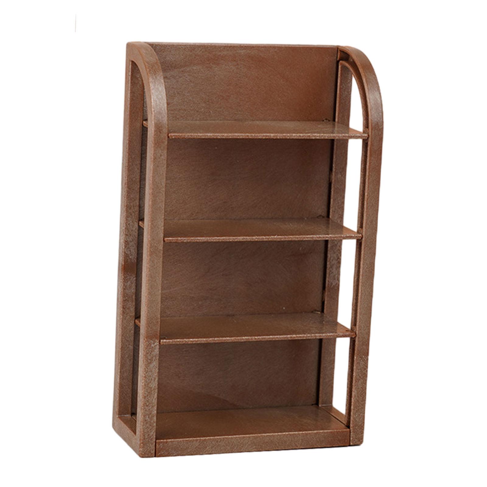 Magideal - Estante De Tienda En Miniatura, Modelo A Escala 1:12, Estantes De Supermercado En Miniatura Para Casa De Muñecas, Estante De Exhibición Artesanal 1:12 Color Madera Oscura