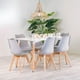 thumbnail image 1 of Comedor Mesa Rectangular Brunell 120x80 Blanca + 6 Sillas Tulip Gris, 1 of 3
