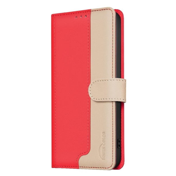 Funda Cartera con Bloqueo RFID para Samsung Galaxy A56 5G con Ranuras y Soporte Rojo