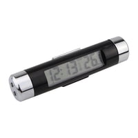 Xusx111 - Lcd De Coche Temperatura Digital + Reloj De Tiempo Con Luz Negra Azul Para Coche Bicicleta Motocicleta Auto Moto Camión, 86 X 20 Mm
