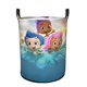 thumbnail image 1 of Bubble Guppies Cesta de lavandería de gran capacidad redonda con asa, bolsa para ropa sucia plegable, almacenamiento para dormitorio, baño y lavadero 44x35 cm, 1 of 6