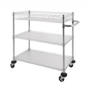 Topmarket - Carro Cromado De 3 Niveles 90X45X100 Cm