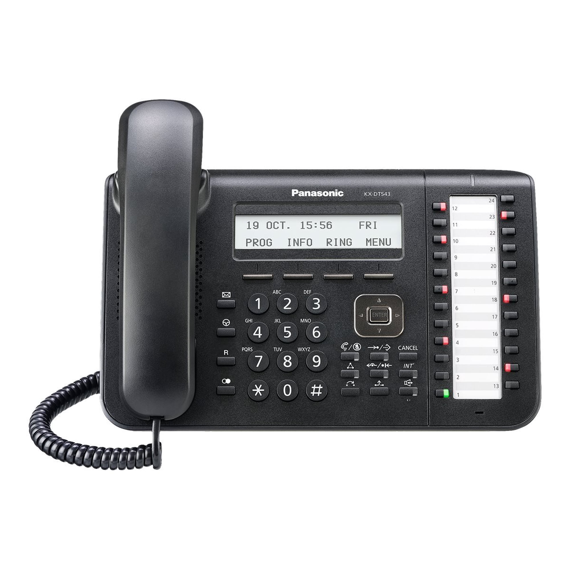 Teléfono Estándar Panasonic Kx-dt543 Lcd Negro De 3 Líneas Con Luz De Fondo