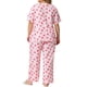 thumbnail image 3 of Agnes Orinda Conjunto de Pijamas de 2 Piezas para Mujer de Talla Grande Estampado de Cerezas Cuello Redondo Manga Corta, 3 of 6