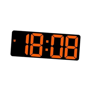 Magideal - Reloj De Pared Digital Con Control De Voz Regulable, Calendario De Escritorio, Despertador Led Con Función De Repetición Y Fecha Y Temperatura Para Sa Naranja
