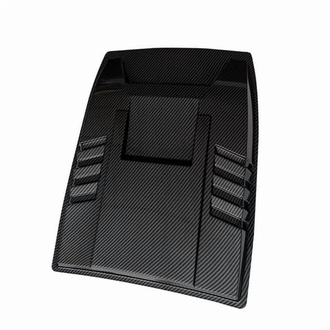 Magideal - Cubierta De Capó, Cubierta Decorativa, Ensamblaje De Piezas De Repuesto, Reparación De Piezas De Automóvil, Moldura De Ventilación De Capó De Automóvi Fibra De Carbono Negra