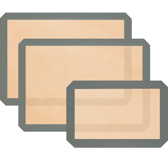 Tapete de silicona para hornear, 3 unidades, reutilizables, antiadherentes, apto para alimentos
