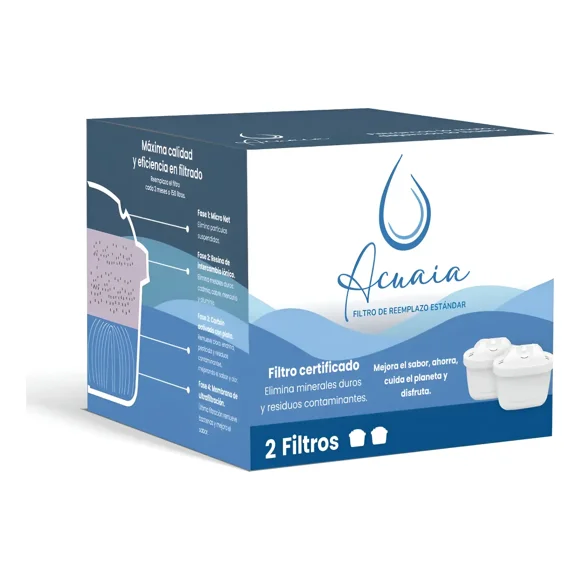 Filtro De Agua Acuaia Maxtra Para Jarra 2 Un Certificado Blanco
