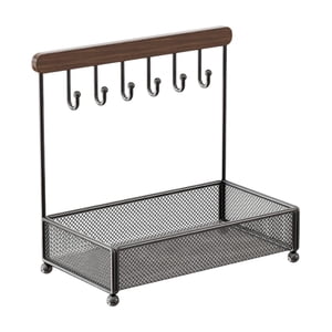 Bothyi - Cuenco Para Joyas Para La Mesa De Entrada, Relojes, Plato Para Joyas Con 6 Ganchos Y Llavero