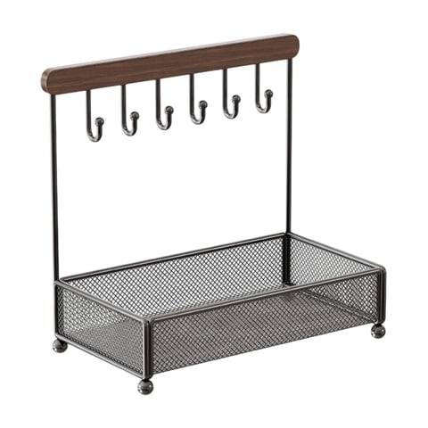 Bothyi - Cuenco Para Joyas Para La Mesa De Entrada, Relojes, Plato Para Joyas Con 6 Ganchos Y Llavero