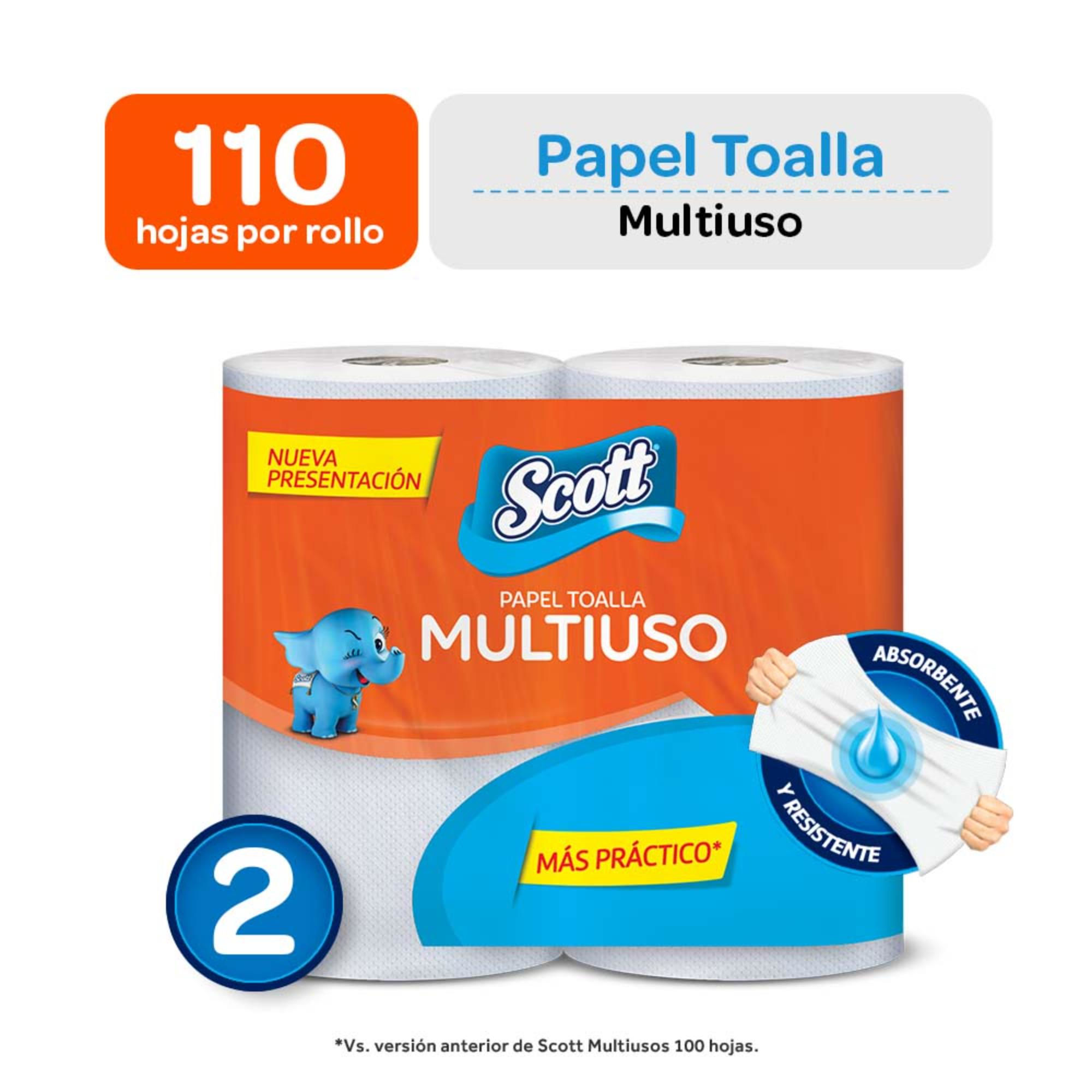 Toalla De Papel Mutiuso 110 Hojas 2 Un Scott