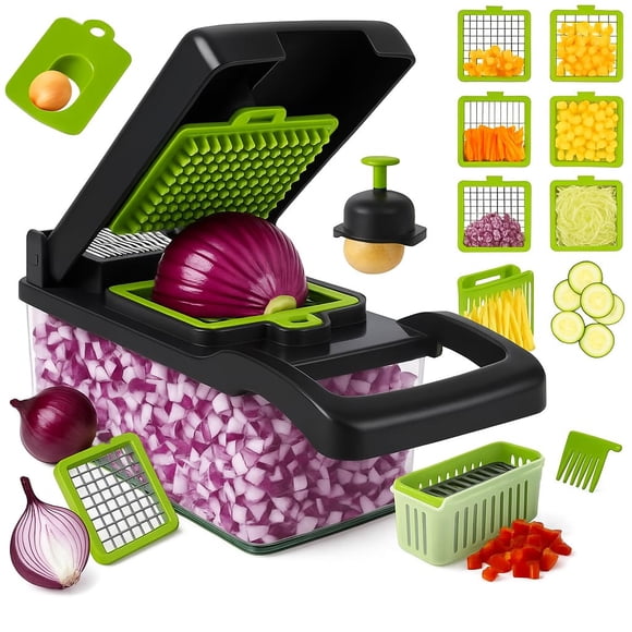 Picadora de verduras, cortadora de mandolina, procesador de alimentos 14 en 1